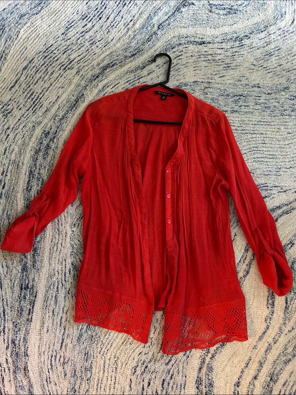 Zac & Rachel Red Button-Front Cardigan